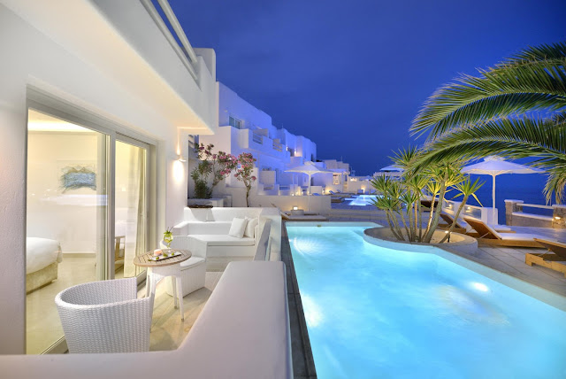 Nissaki Boutique Hotel in Mykonos is one of the most picturesque luxury beach hotels in Greece, surrounded by the golden sun and crystal blue waters.
