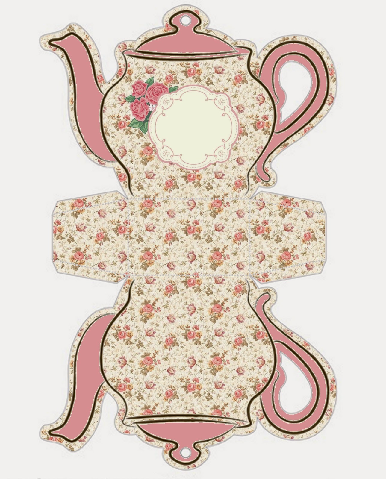 Shabby Chic Teapot Free Printable Boxes Oh My Fiesta In English