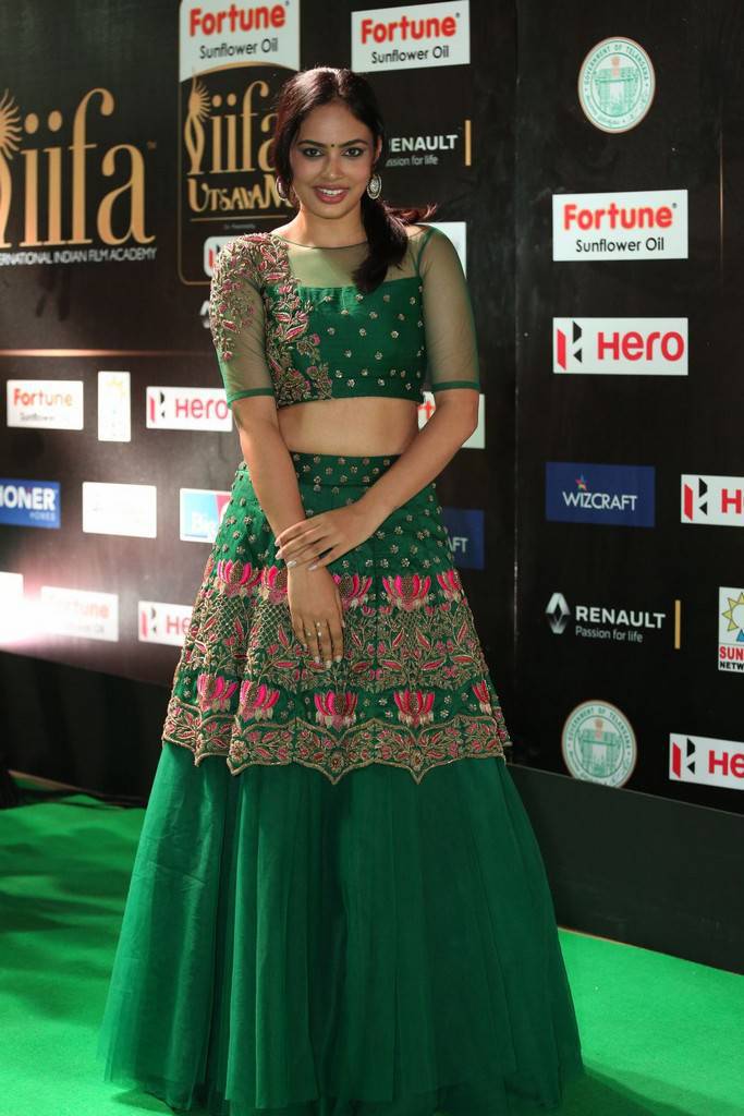 Indian Model Nandita Swetha At IIFA Awards 2017 In Green Dress