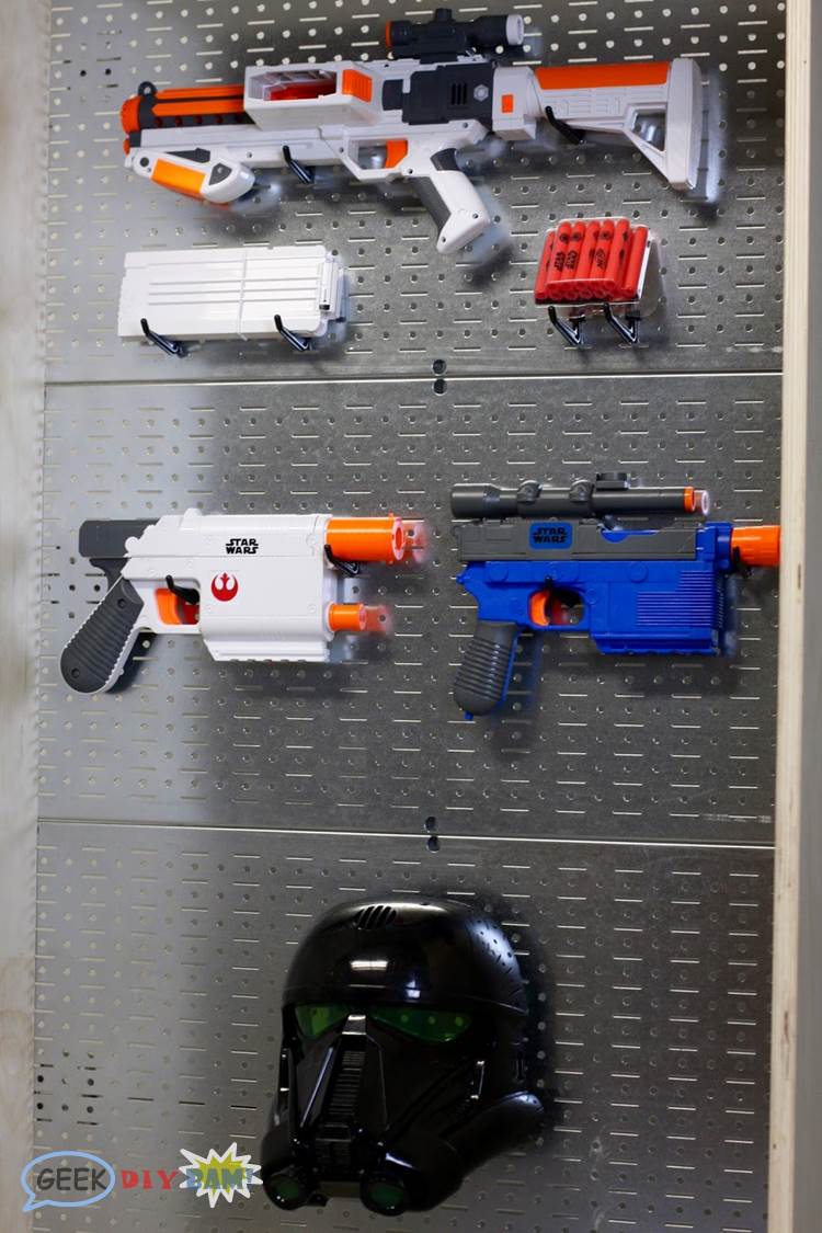 GEEK DIY BAM! STAR WARS NERF BLASTERS (PART 3) PEGBOARD DISPLAY
