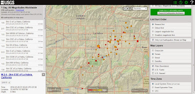 La Habra Earthquakes Map