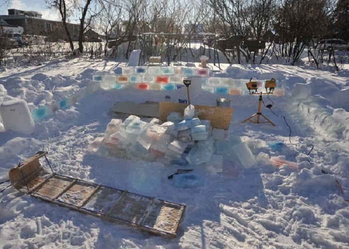 But then, he began building something. The construction took almost 6 full nights of frigid work of temperature well below zero. But then, he began building something. The construction took almost 6 full nights of frigid work of temperature well below zero.