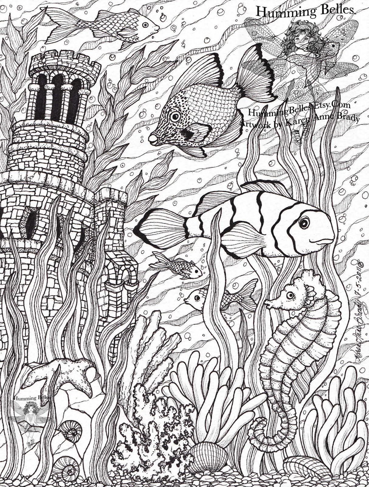 under the sea coloring pages for adults - photo #9