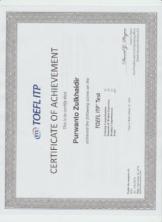Sertifikat TOEFL PBT Score TOEFL PBT