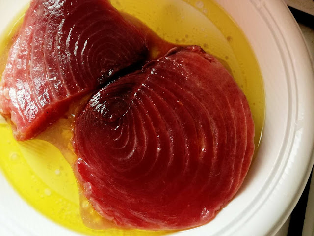 tonno marinato olio limone e sale