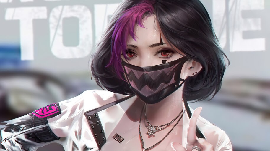 Anime, Girl, Mask, 4K, #6.1628