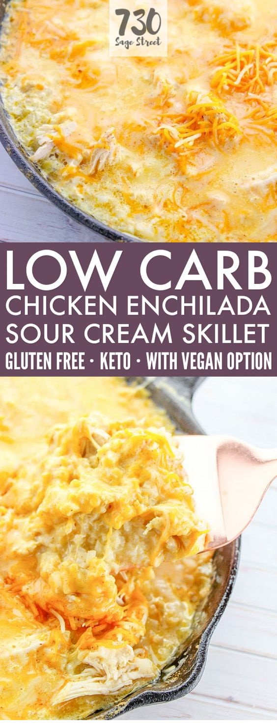 Low Carb Sour Cream Chicken Enchiladas Skillet Recipe
