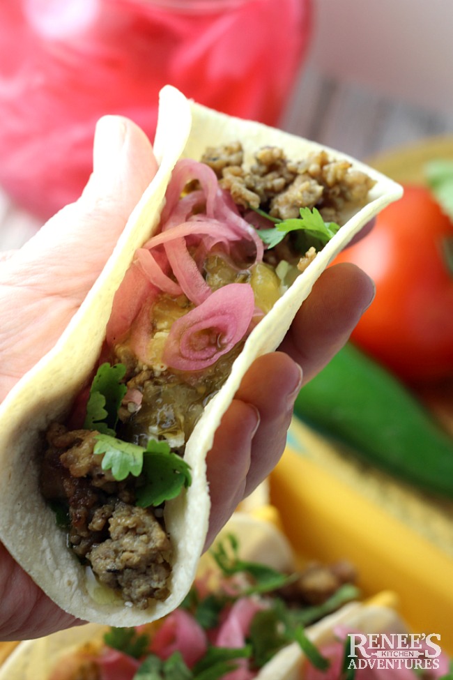 Ground Pork Carnitas Tacos | Renee's Kitchen Adventures