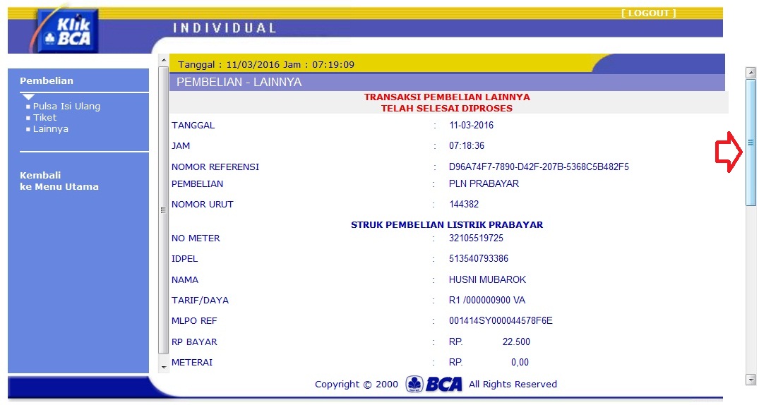 Cara Beli Pulsa Token Listrik Online Di Klikbca Cara Mengisi Pulsa Listrik