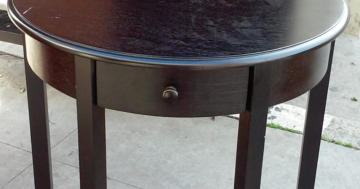 UHURU FURNITURE & COLLECTIBLES SOLD 32" Tall Half Moon Accent Table 50