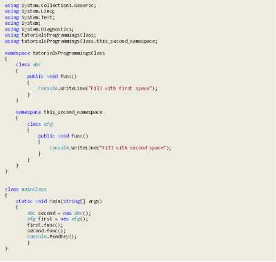 namespace c# example
