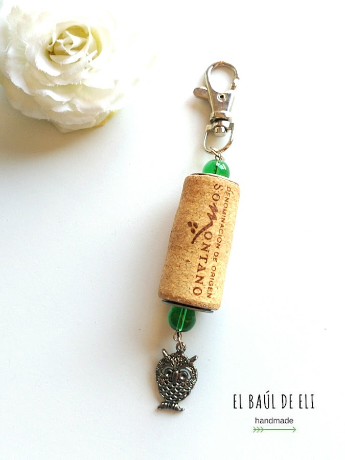 llavero, corcho, wine cork, diy, handmade