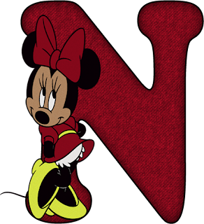  Alfabeto de Minnie en Rojo. Alphabet with Minnie in Red.