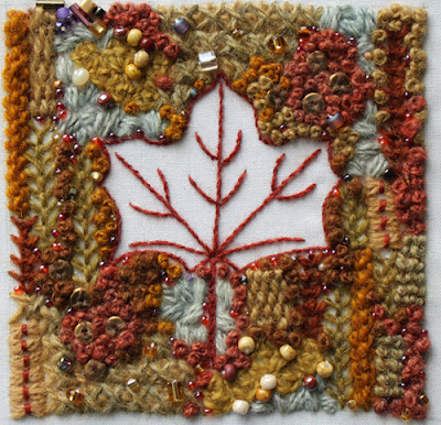 Fall Leaf Embroidery on Wall Art