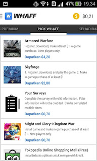 Instal Aplikasi dan Lakukan Persyaratan Whaff Rewards