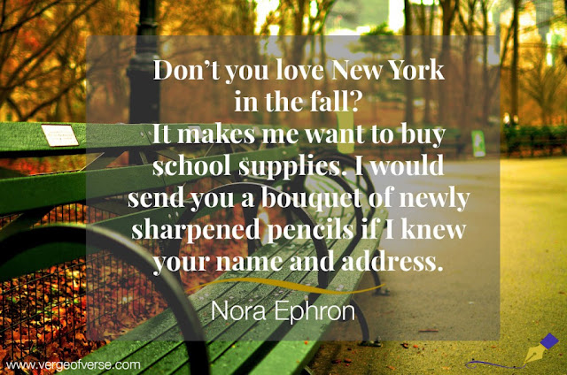 image result for best quote New York nora ephron in fall pencils