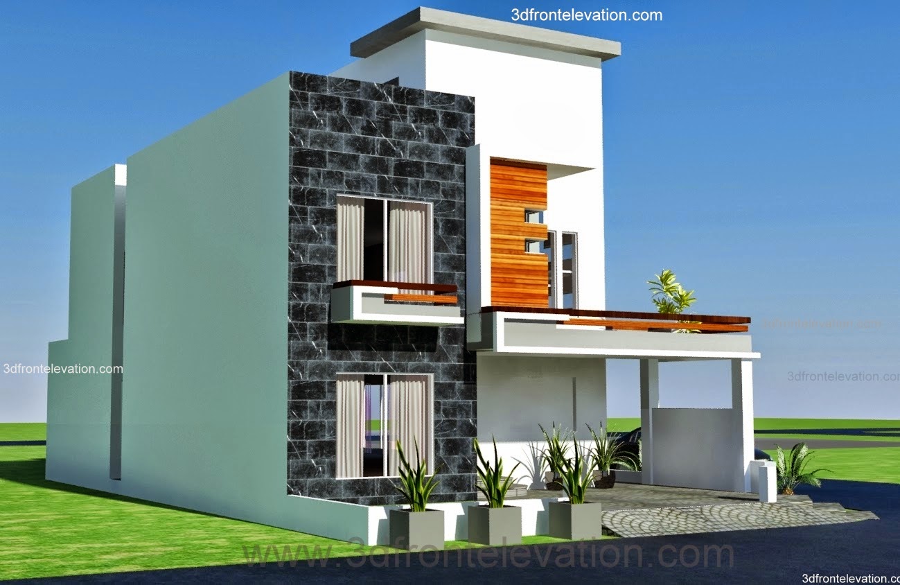 3D Front Elevation.com: 10 Marla ,modern architecture house plan-Corner