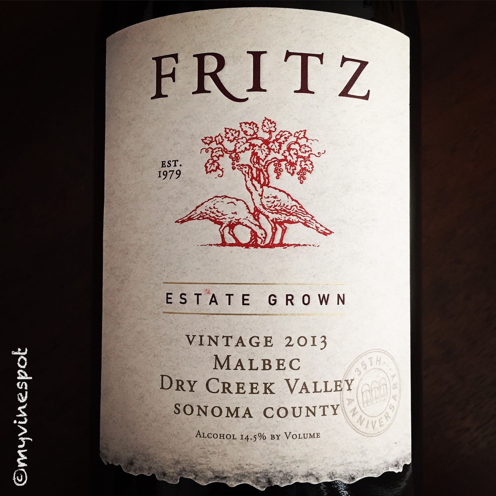 Quick Sip Fritz Underground Winery 2013 Estate Grown Malbec