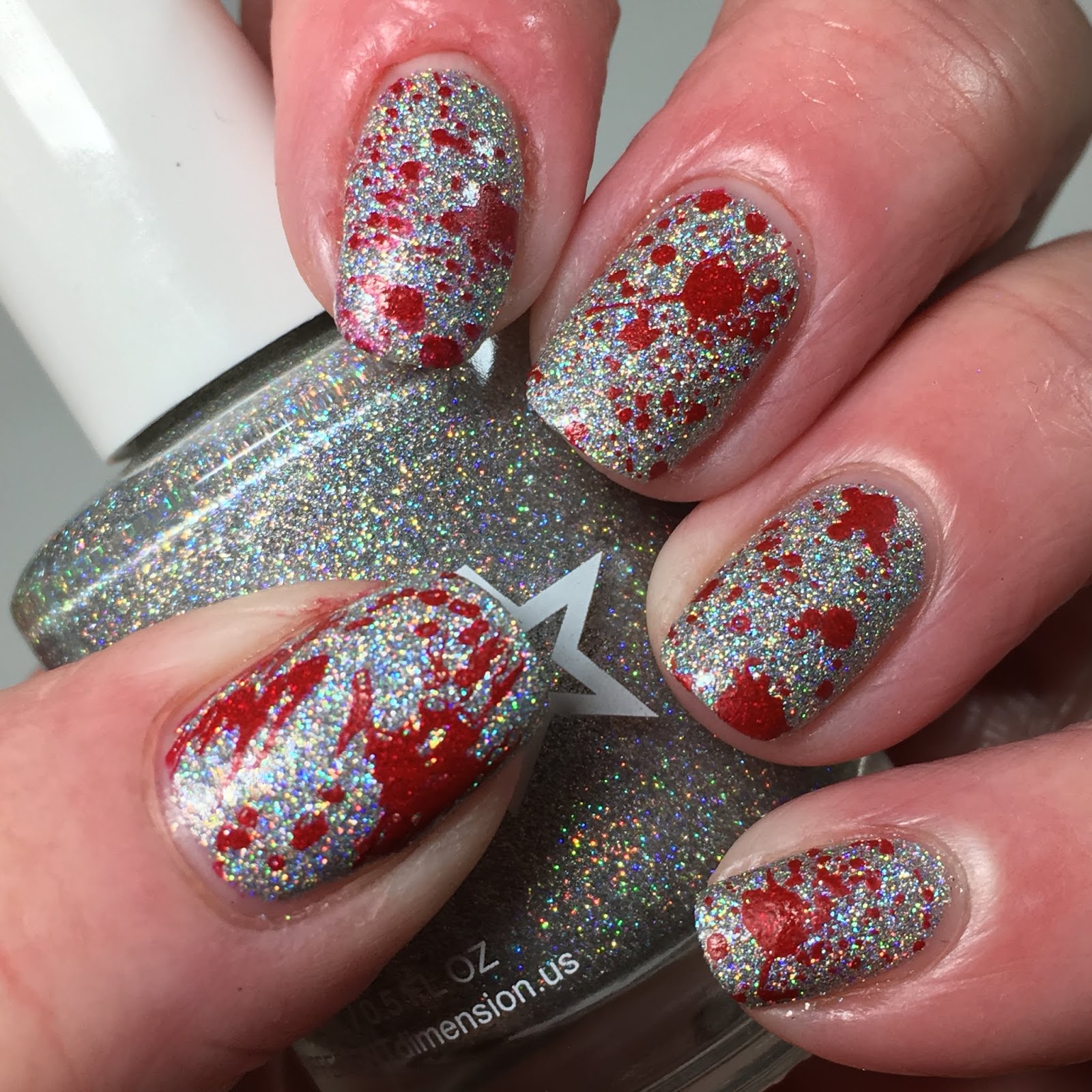 Canadian Nail Fanatic Bloody Holo Halloween Nails