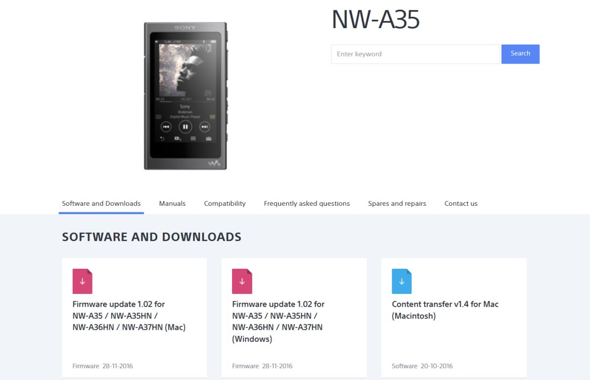 The Walkman Blog: Firmware Update: NW-A35/NW-A36/NW-A37 - Version