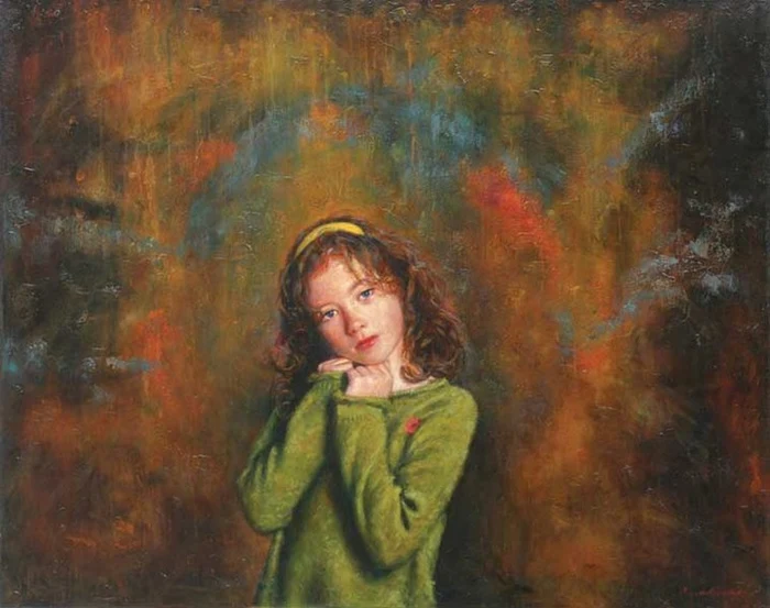 Children in art | Odysseas Oikonomou 1967 | Albanian-Born Greek Portrait painter 