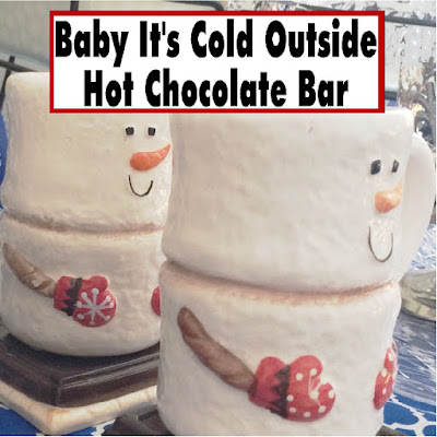 Keep warm this winter with a hot chocolate bar that will be as cute as it is helpful. With just a few items you may already have, you can make a super cute Snowman Hot Chocolate bar that will keep you warm when it's cold outside with a warm cup of cheer. #hotchocolatebar #snowman #hotchocolate #dessertbar #diypartymomblog
