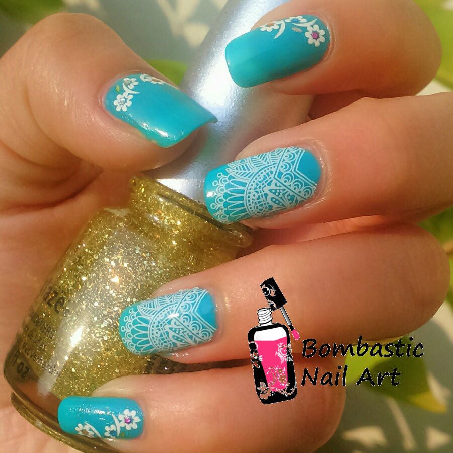 White Lace Nail Art With Water Slide Decals Astic Diy Nail Art