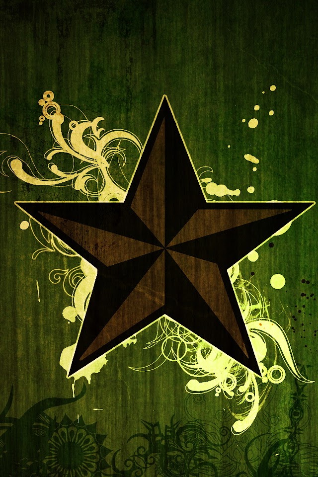   Vintage Star With Floral Background   Android Best Wallpaper