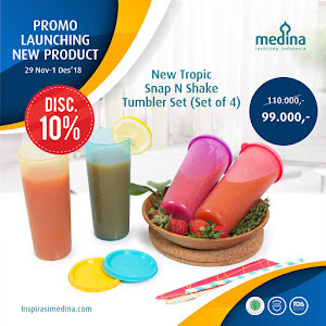 New Tropic Snap N Shake Tumbler Set (Set Of 4)