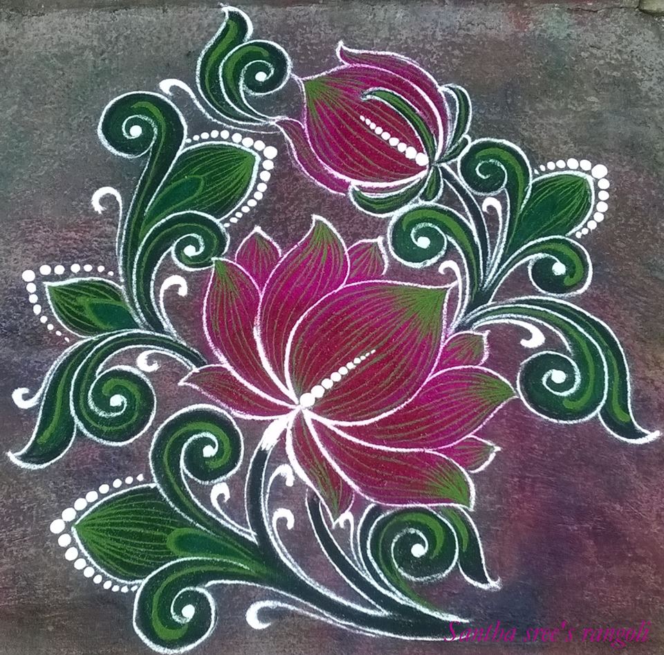 TELUGU WEB WORLD FLOWER BASKETS DOTTED KOLAM PATTERNS 2018