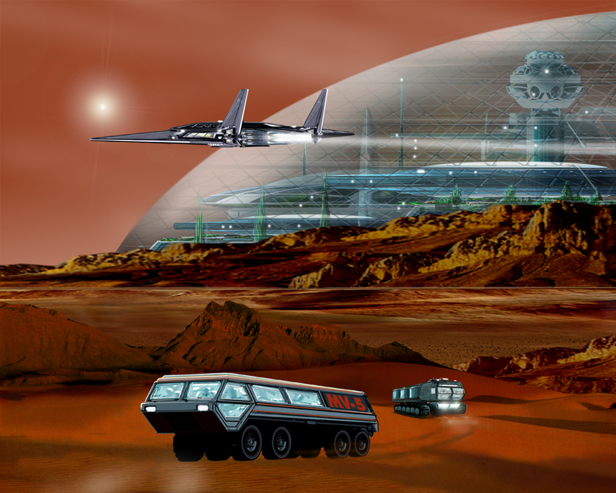 Mars colony city by Bill Wright