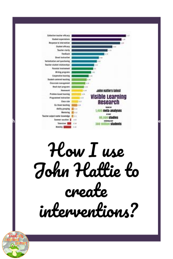 Toadally Exceptional Learners How I Use John Hattie to Create