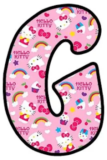 Abecedario de Hello Kitty en Fondo Rosa. Pink Alphabet with Hello Kitty.