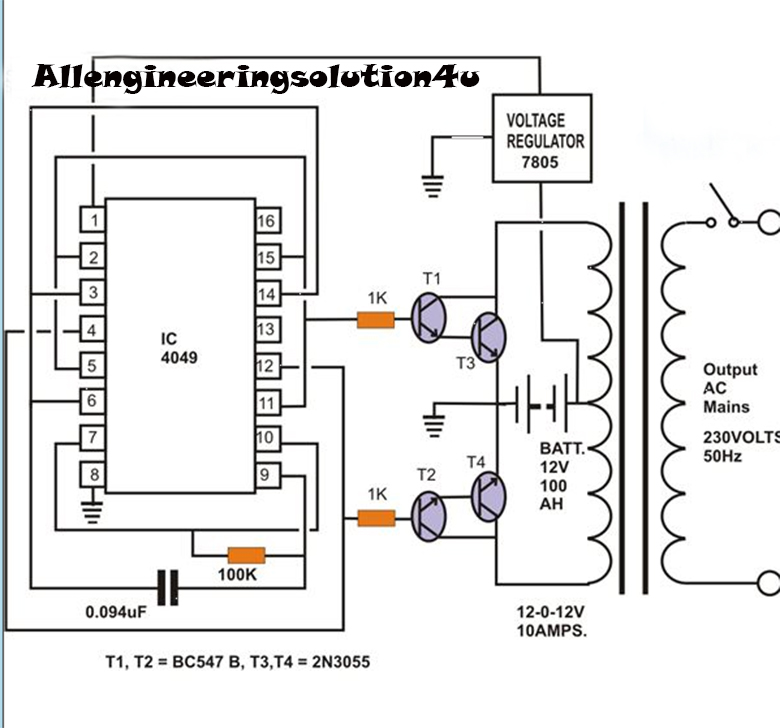 How to make 12 Volts to 240 Volts Inverter - All Engineering Solution 4u