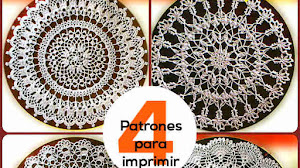 Tapetes Crochet / 4 Patrones Imprimibles