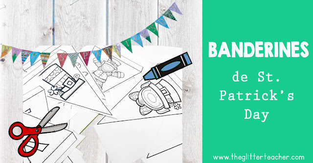 Banderines del día de San Patricio para colorear Banderines del día de San Patricio para colorear