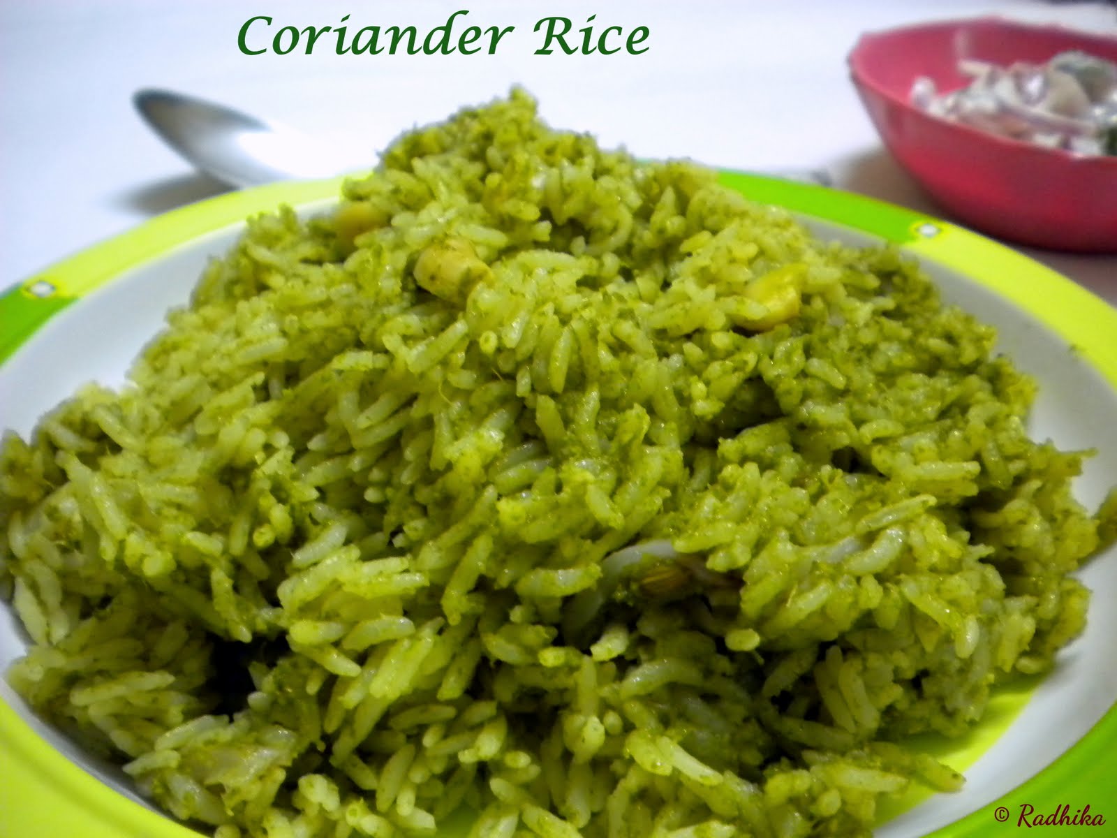 Tickling Palates Kothamalli / Coriander Leaves Biryani