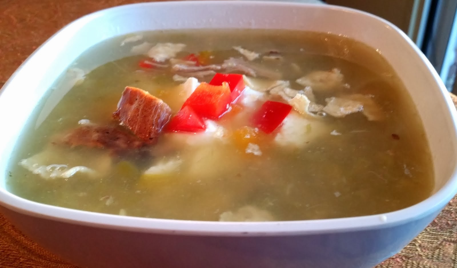 A Table At Robert Ridge Smoked Pork and Salsa Verde Soup