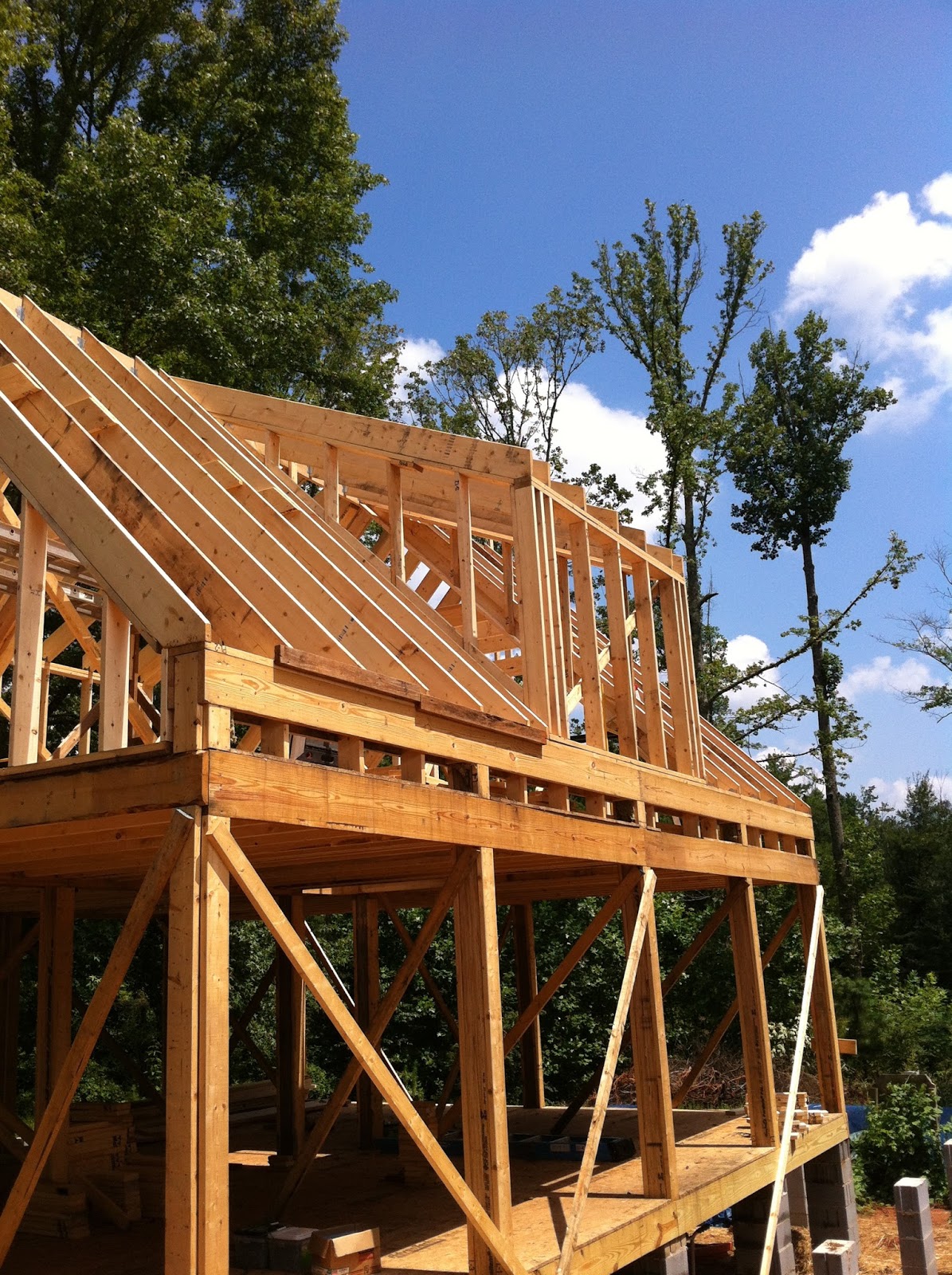 Green in Greenville Framing of the New House Continues Second Floor