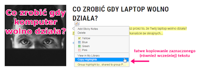 Diigo - łatwe kopiowanie zaznaczonego tekstu