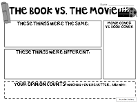 Fifth Grade Freebies: The Book VS The Movie
