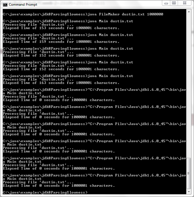 Inspired by Actual Events: Reading Large Lines Slower in JDK 7 and JDK 8