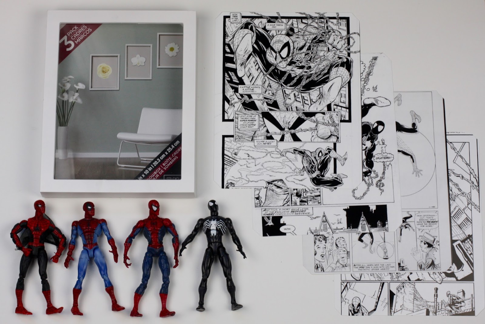 GEEK DIY BAM! SPIDERMAN ACTION FIGURE SHADOW BOX FRAME WALL DISPLAY DIY