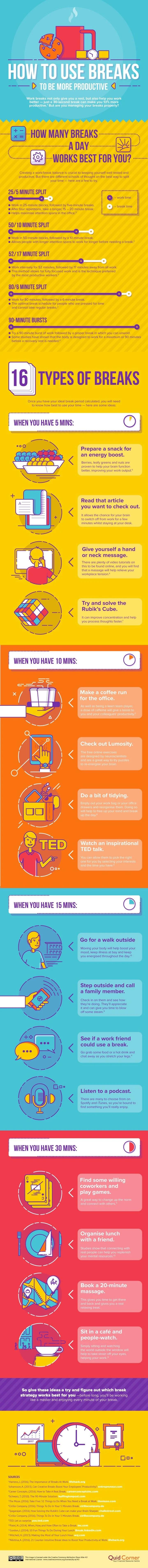 The Best Ways to Use Breaks to Be More Productive - #Infographic