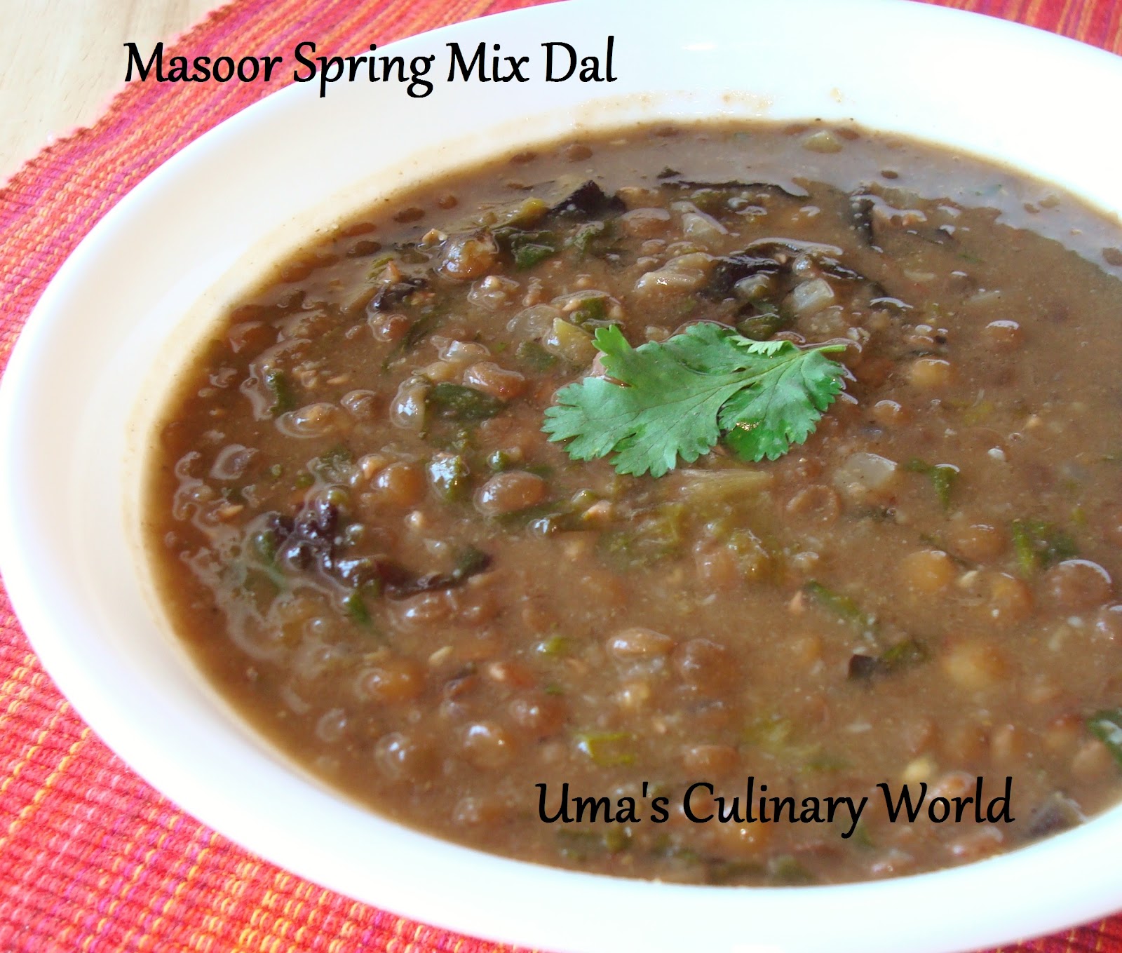 Masoor Dal with Spring Mix Greens