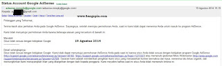 Ditolak Google Adsense Ditolak Google Adsense