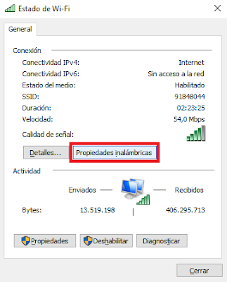 Propiedades inalámbricas