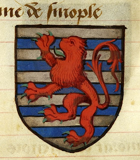 Noms, armes et blasons des chevaliers de la Table Ronde - vers 1500 - manuscrit MS M. 16 folio 14r. - Pierpont Morgan Library Dept. of Medieval and Renaissance Manuscripts - New-York - USA