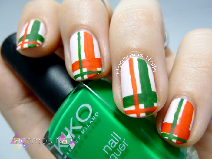 Nail Art Tartán Navideño. Hagamos Nails