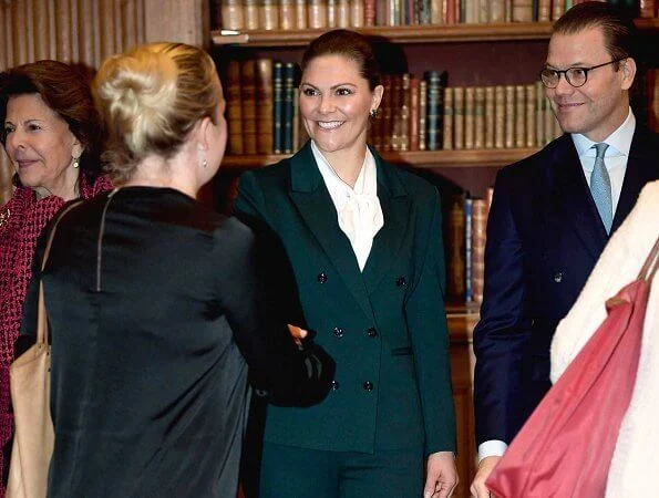 Crown Princess Victoria wore a suit by Tiger of Sweden. Princess Sofia wore a new yellow tweed jacket by LK. Bennett